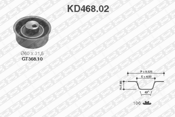 Distributieriem kit SNR KD468.02
