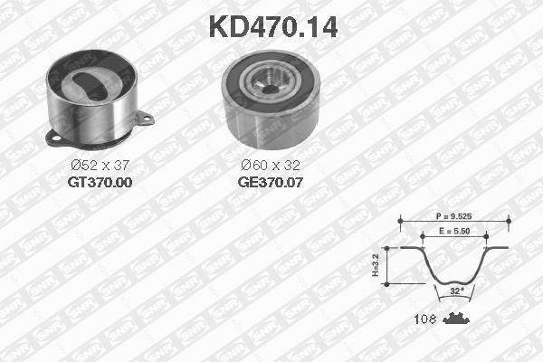 Distributieriem kit SNR KD470.14