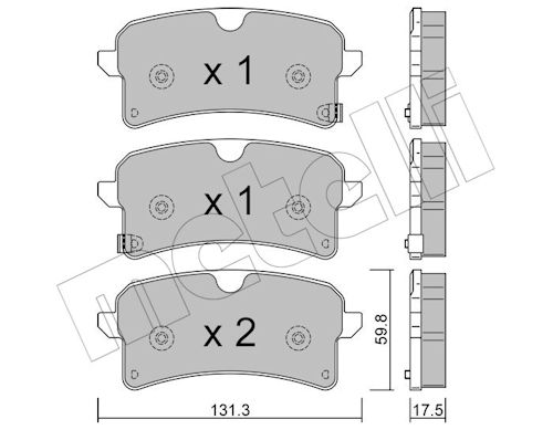 Remblokkenset, schijfrem Metelli 22-1261-1