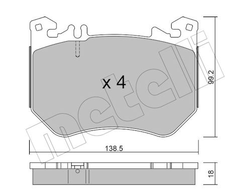 Remblokkenset, schijfrem Metelli 22-1311-1