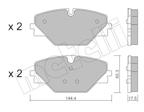 Remblokkenset, schijfrem Metelli 22-1393-0