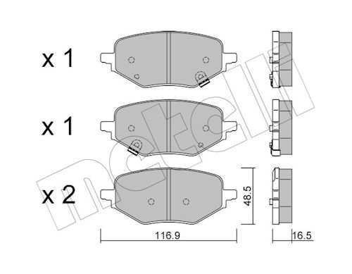 Remblokkenset, schijfrem Metelli 22-1394-1