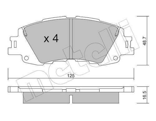 Remblokkenset, schijfrem Metelli 22-1410-0