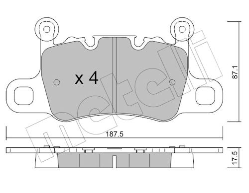 Remblokkenset, schijfrem Metelli 22-1417-0