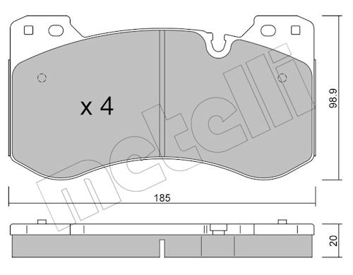 Remblokkenset, schijfrem Metelli 22-1420-0