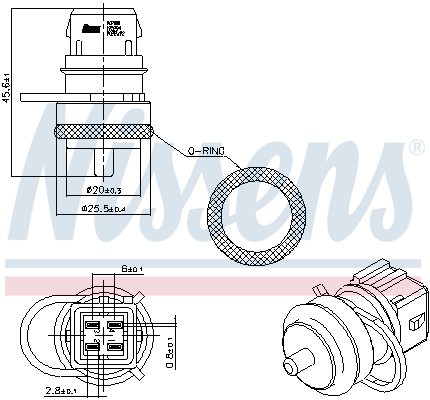 Sensor, koelvloeistoftemperatuur Nissens 207000