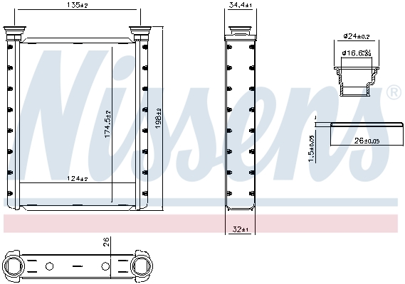 Kachelradiateur, interieurverwarming Nissens 707414