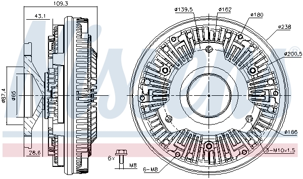 Koppeling, radiateurventilator Nissens 86105