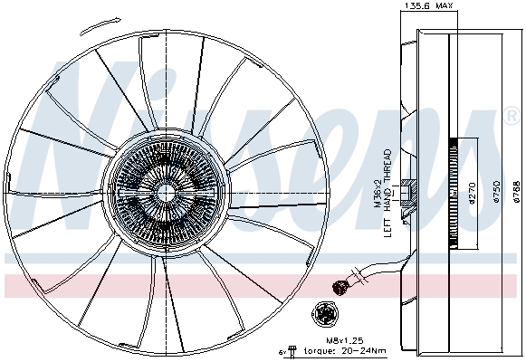 Koppeling, radiateurventilator Nissens 86261