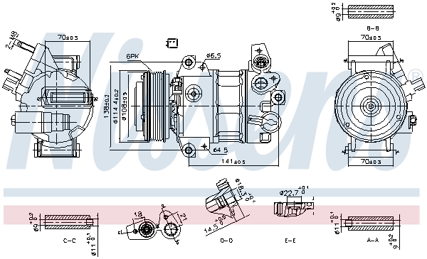 Compressor, airconditioning Nissens 890786