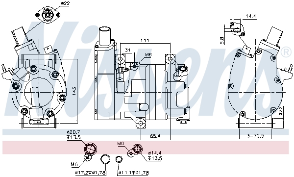 Airco compressor Nissens 891075
