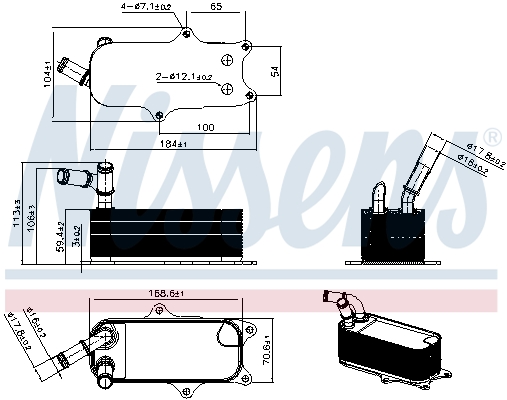 Oliekoeler, motorolie Nissens 91724