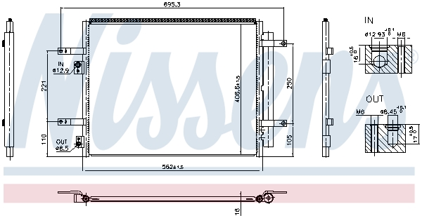 Condensor, airconditioning Nissens 941004