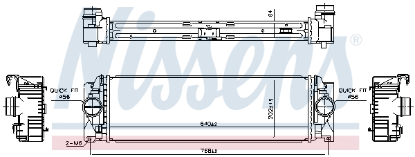 Intercooler, inlaatluchtkoeler Nissens 961312