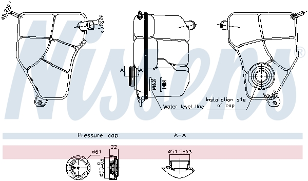 Expansietank, koelvloeistof Nissens 996217