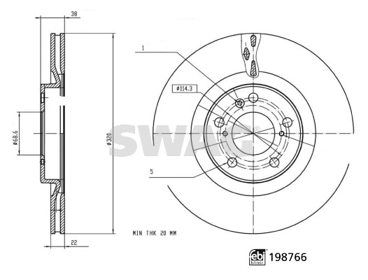 Remschijf Swag 33 11 3142