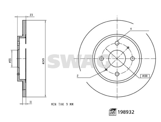 Remschijf Swag 33 11 3208