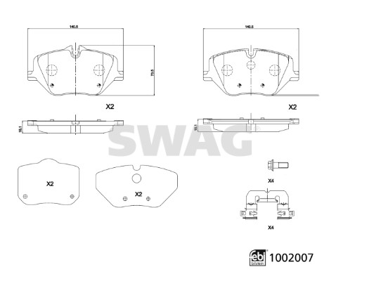 Remblokkenset, schijfrem Swag 33 11 4166