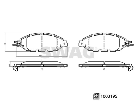Remblokkenset, schijfrem Swag 33 11 4317