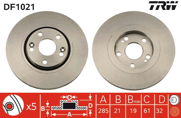 Remschijven TRW DF1021