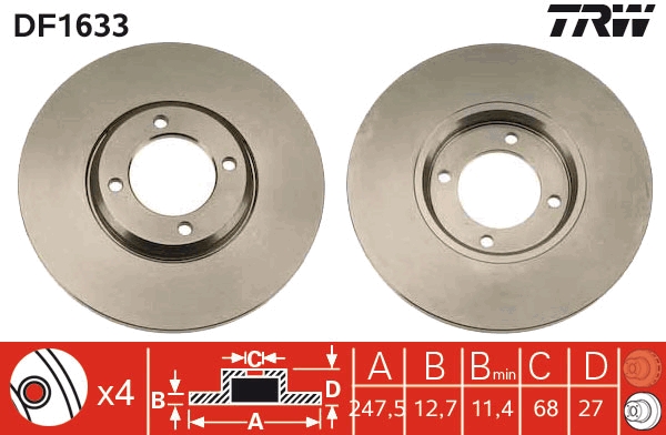 Remschijven TRW DF1633