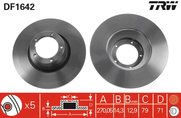 Remschijven TRW DF1642