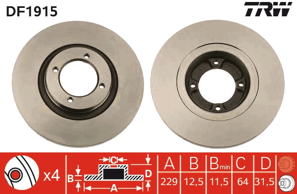 Remschijven TRW DF1915