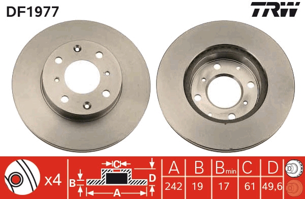 Remschijven TRW DF1977