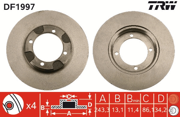 Remschijven TRW DF1997