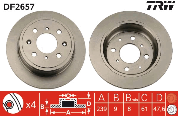 Remschijven TRW DF2657