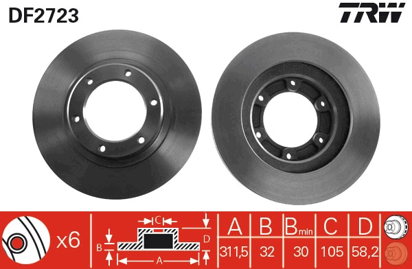 Remschijven TRW DF2723