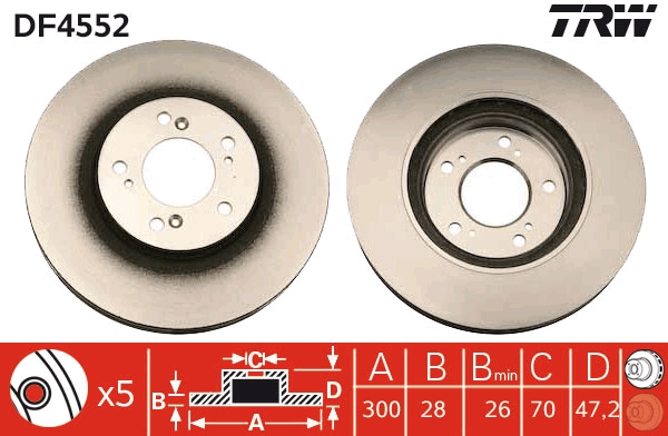 Remschijven TRW DF4552