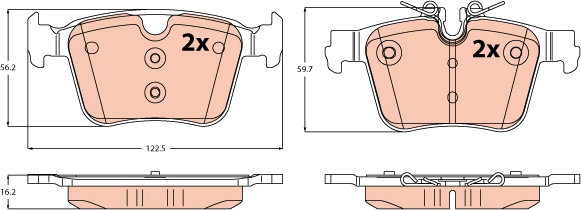 Remblokkenset, schijfrem TRW GDB2532