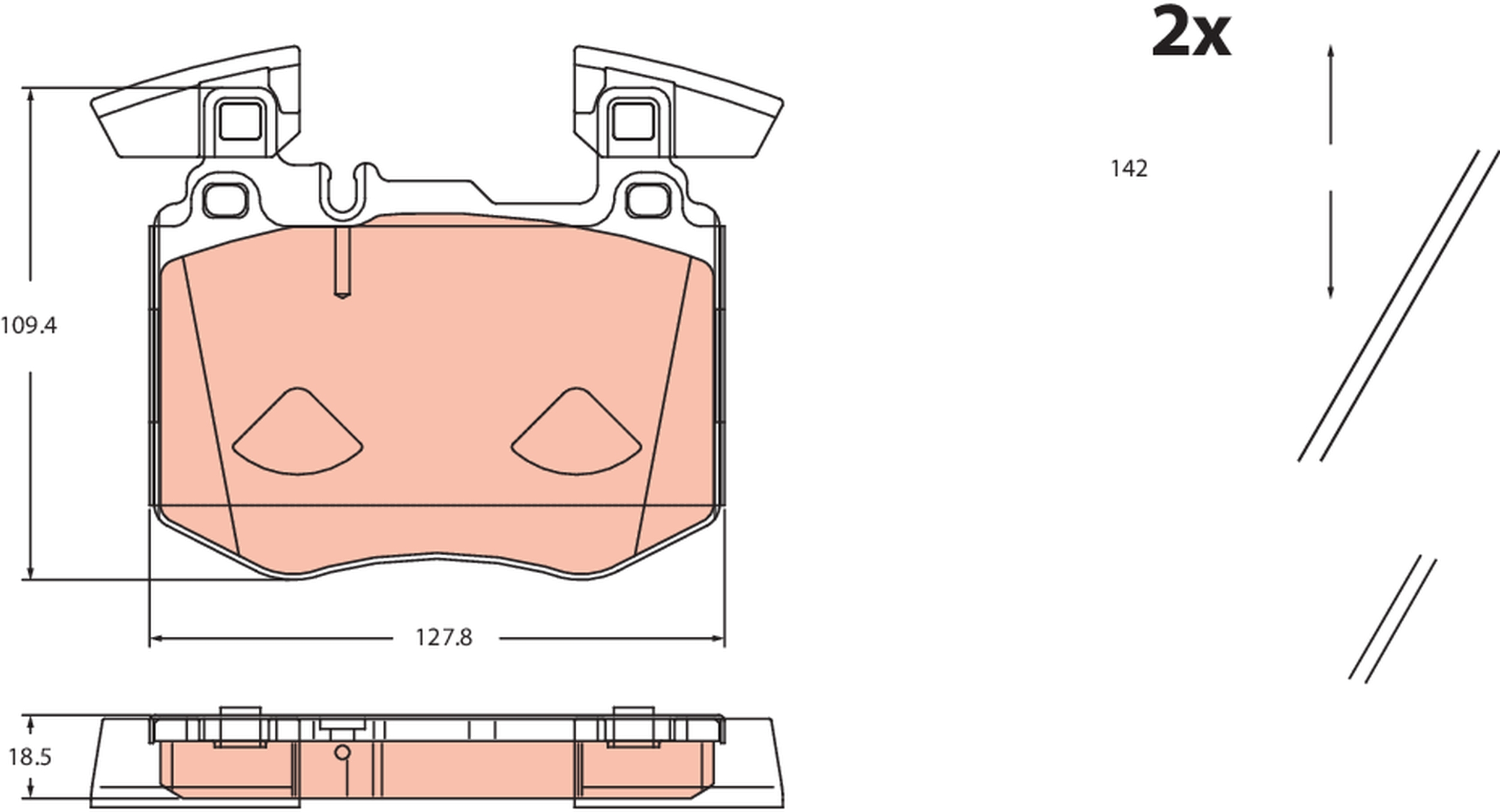 Remblokkenset, schijfrem TRW GDB2552