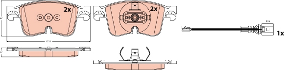 Remblokkenset, schijfrem TRW GDB2568