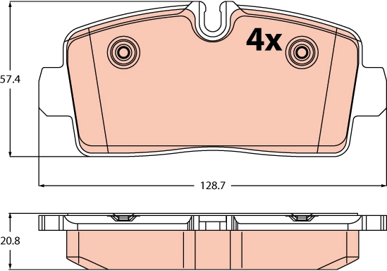 Remblokkenset, schijfrem TRW GDB2598