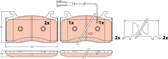 Remblokkenset, schijfrem TRW GDB2617