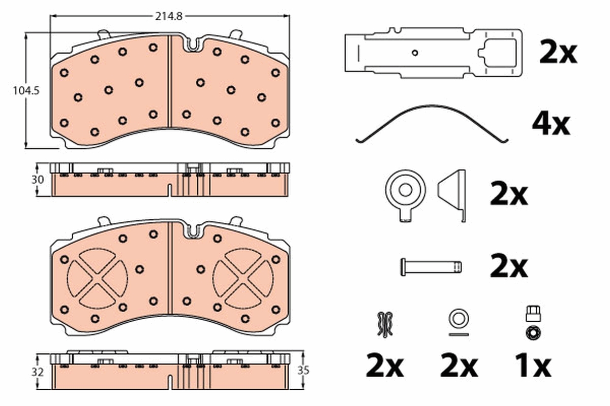 Remblokkenset, schijfrem TRW GDB5118