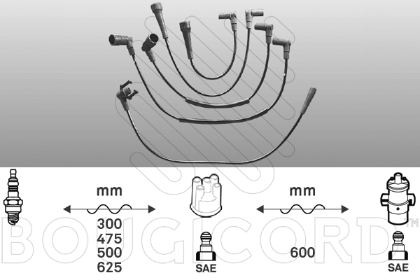 Bougiekabelset Bougicord 1416