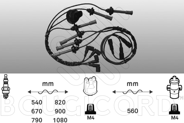 Bougiekabelset Bougicord 9700