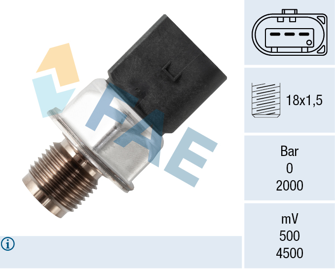 Sensor, brandstofdruk FAE 15623