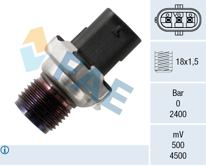Sensor, brandstofdruk FAE 15627