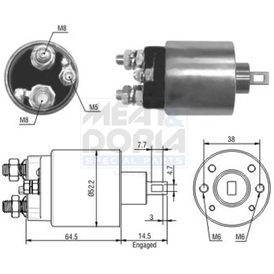 Starter magneetschakelaar Meat Doria 46166