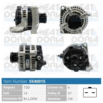Alternator/Dynamo Meat Doria 5540015