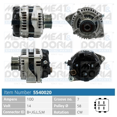 Alternator/Dynamo Meat Doria 5540020