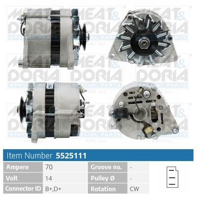 Alternator/Dynamo Meat Doria 5525111