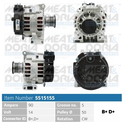 Alternator/Dynamo Meat Doria 5515155