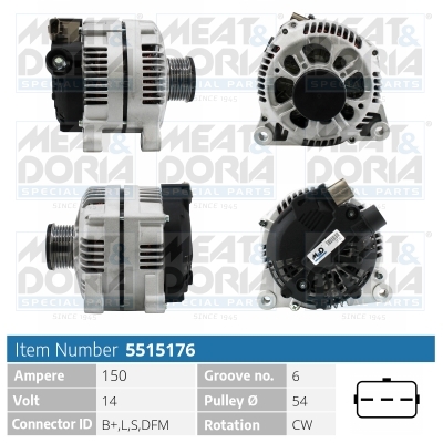 Alternator/Dynamo Meat Doria 5515176