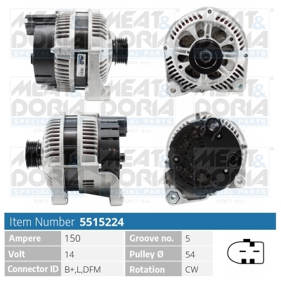 Alternator/Dynamo Meat Doria 5515224