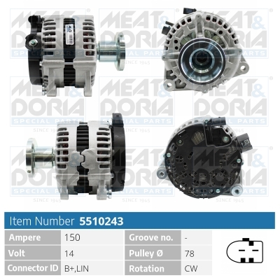 Alternator/Dynamo Meat Doria 5510243